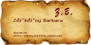 Zákány Barbara névjegykártya
