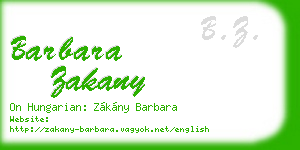 barbara zakany business card