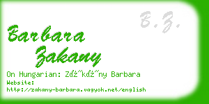barbara zakany business card